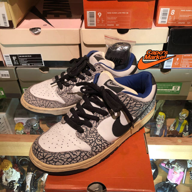 靴/シューズNIKE DUNK LOW PRO SB “SUPREME” 白青セメント