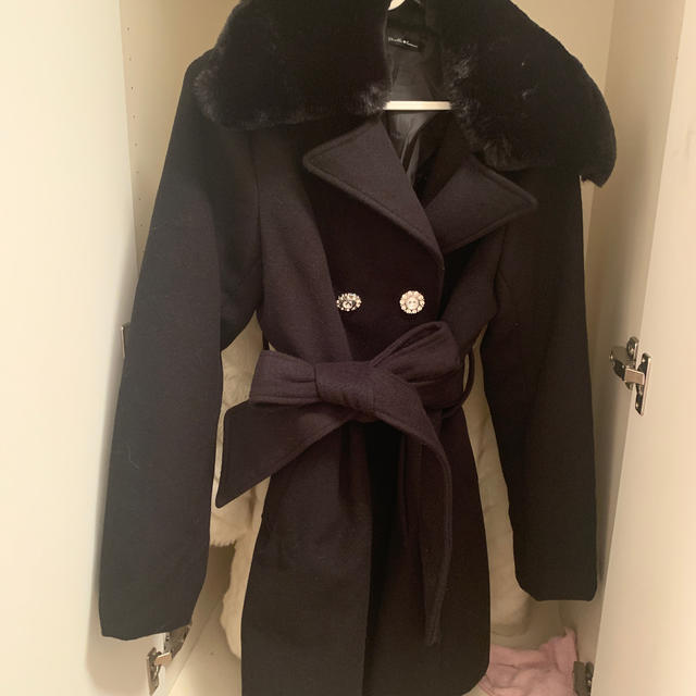 夢展望(ユメテンボウ)の夢展望 コート 黒色 レディースのジャケット/アウター(トレンチコート)の商品写真
