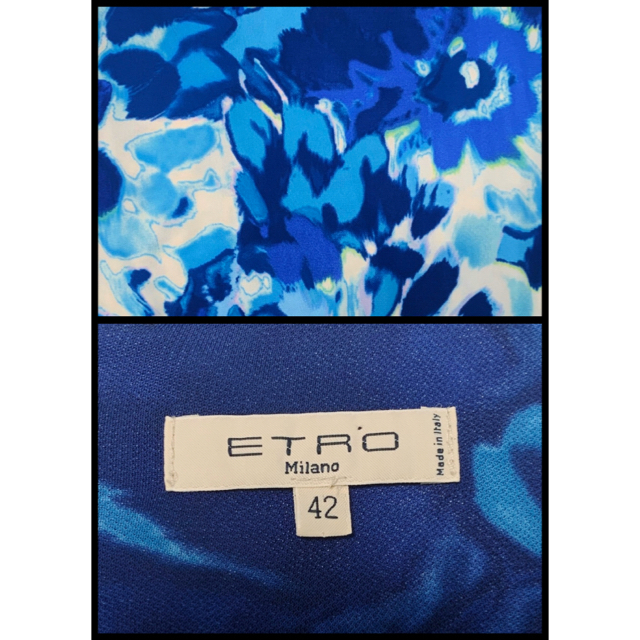 ETRO(エトロ)のETRO エトロ 花柄 ワンピース ブルー レディースのワンピース(ひざ丈ワンピース)の商品写真