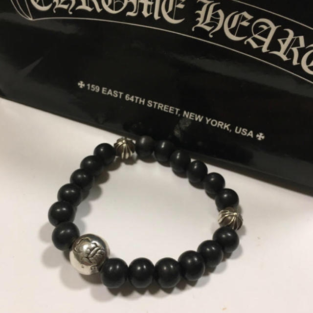 Chrome Hearts(クロムハーツ)のクロムハーツ 正規 8mm ビーズブレス ブラック シルバー メンズのアクセサリー(ブレスレット)の商品写真