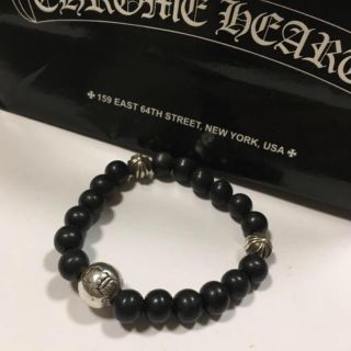 クロムハーツ(Chrome Hearts)のクロムハーツ 正規 8mm ビーズブレス ブラック シルバー(ブレスレット)