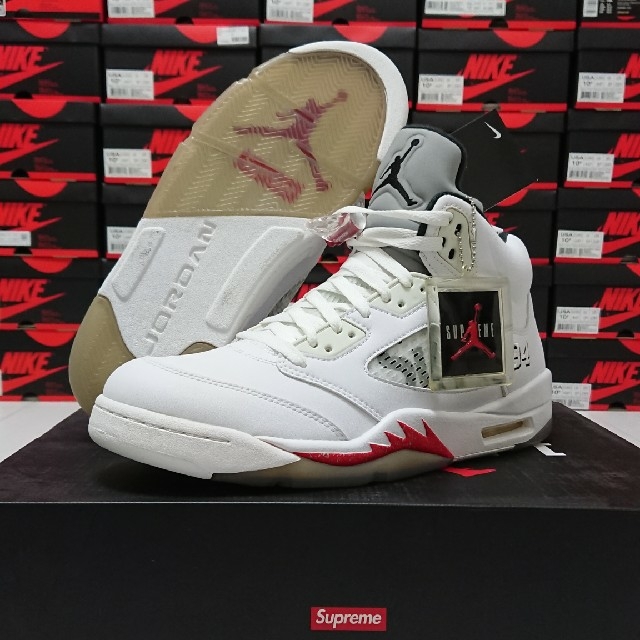 285㎝US105購入先新品未使用 28.5 JORDAN5 シュプリーム Supreme ジョーダン