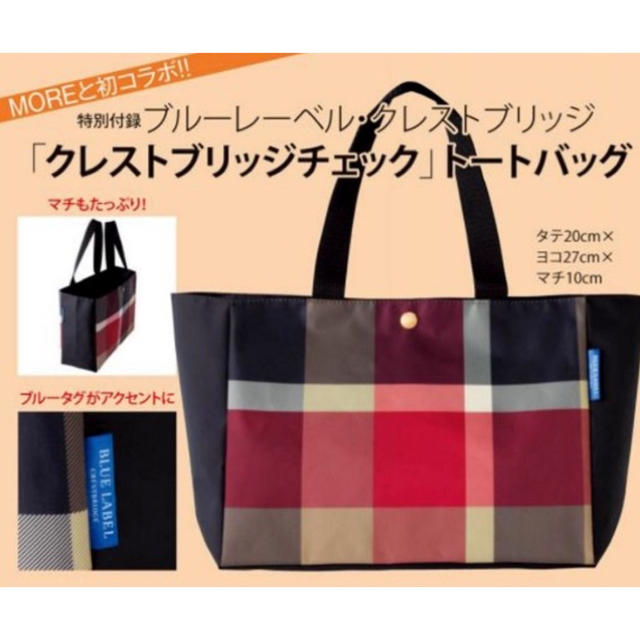 BURBERRY BLUE LABEL(バーバリーブルーレーベル)のブルーレーベル・クレストブリッジ トートバッグ 付録 レディースのバッグ(トートバッグ)の商品写真