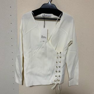 ザラ(ZARA)の新品　ZARA カシュクールトップス(カットソー(長袖/七分))