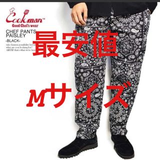 シュプリーム(Supreme)のクックマン Cookman シェフパンツ ペイズリー ペイズリーブラック M 黒(ペインターパンツ)