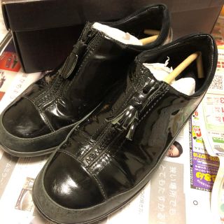 コールハーン(Cole Haan)のコールハーン　レディース  革靴　ローファー　ジップスリッポン　エナメル(ローファー/革靴)