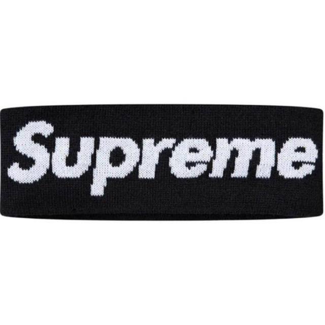 送料込 Supreme New Era Big Logo Headband 黒帽子