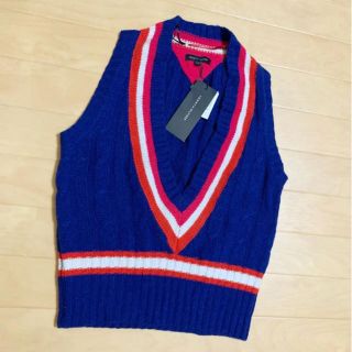 トミーヒルフィガー(TOMMY HILFIGER)のtommy hilfiger ブルー ニット ベスト(ベスト/ジレ)