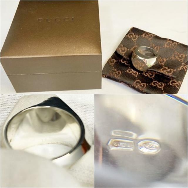 Gucci(グッチ)の新品仕上 レア品 グッチ GUCCI ロゴ 印台 ボルト シルバー リング 指輪 メンズのアクセサリー(リング(指輪))の商品写真