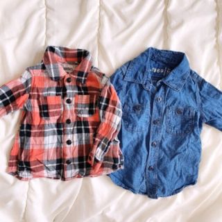 ベビーギャップ(babyGAP)のbabyGAP チェックシャツ 2点セット(シャツ/カットソー)