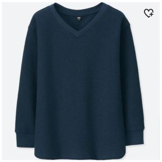 ユニクロ(UNIQLO)のワッフルVネックT(カットソー(長袖/七分))