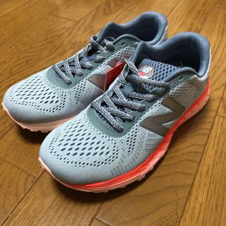 ニューバランス(New Balance)のNewBalance(グレー/オレンジ)【Lady’s/24.5/新】(スニーカー)