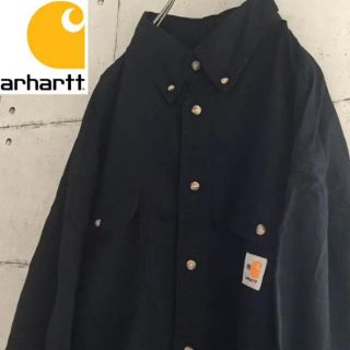 カーハート(carhartt)のカーハート☆ FRシリーズ メキシコ製 黒シャツ XXL ワンポイントロゴ(シャツ)