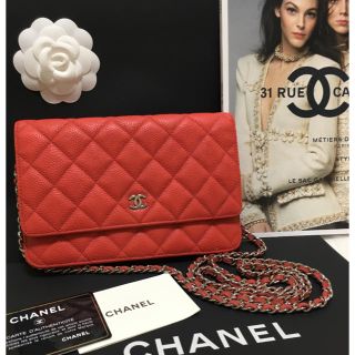 シャネル(CHANEL)の美品★ シャネル チェーン ウォレット マトラッセ キャビアスキン  正規品(ショルダーバッグ)