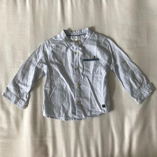 ザラキッズ(ZARA KIDS)のZARAベビー　ノーカラーシャツ　80(シャツ/カットソー)