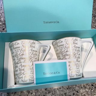 ティファニー(Tiffany & Co.)の新品Tiffany &Co.  ティファニー食器ペアカップ　ノーツ　金縁(食器)