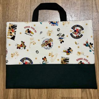 レッスンバッグ  カバン　ハンドメイド　ディズニー　ミッキー(バッグ/レッスンバッグ)