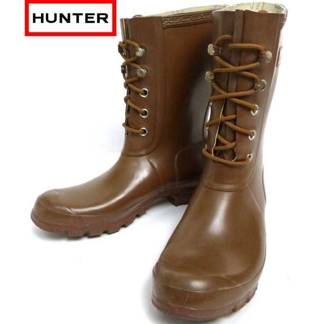 ハンターHUNTERW レースアップ レインブーツ24－24.5cm