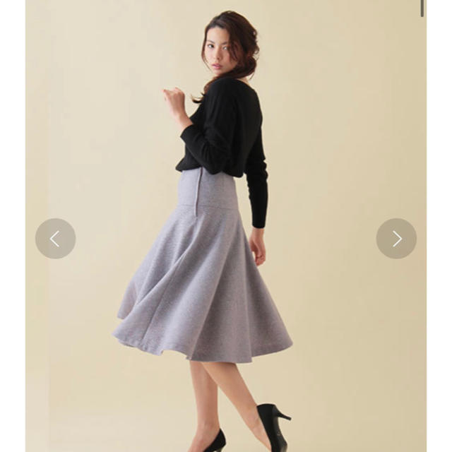 The Virgnia(ザヴァージニア)のThe virgnia ウールへリンボーン フレアスカート レディースのスカート(ひざ丈スカート)の商品写真