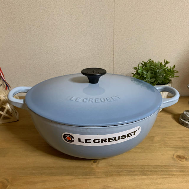 LE CREUSET(ルクルーゼ)のル・クルーゼ　コースタルブルー　マルミット　22cm インテリア/住まい/日用品のキッチン/食器(鍋/フライパン)の商品写真