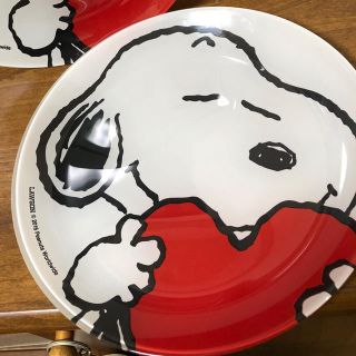 スヌーピー(SNOOPY)の☆スヌーピー ガラス お皿 丸皿 非売品 ローソン ☆(ノベルティグッズ)