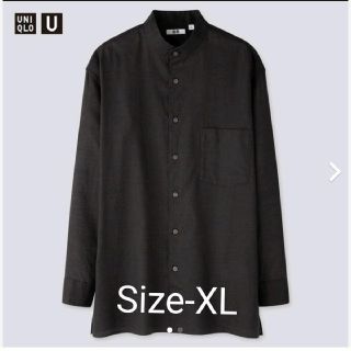 ユニクロ(UNIQLO)のunder様専用　コットリネンスタンドカラーシャツ　ブラック&ピンク(シャツ)