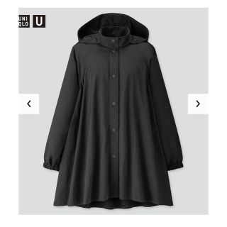 ユニクロ(UNIQLO)のユニクロユー　スタンドカラーAラインコート　ダークグレーL(スプリングコート)