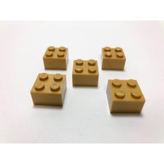 レゴ(Lego)の【新品未使用】レゴ　LEGO ブロック　2×2 パールゴールド　5個(知育玩具)