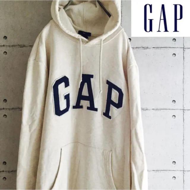 GAP☆ ビッグロゴ パーカー白 L