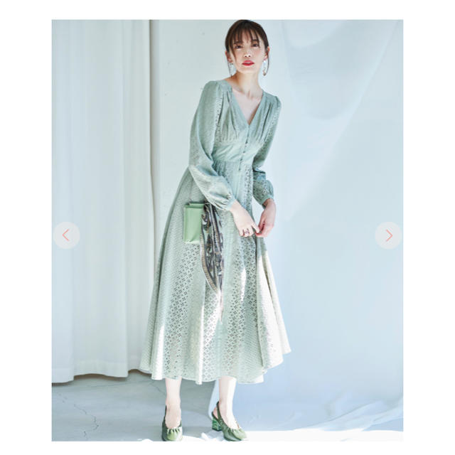 新品未使用・タグ付き コットン刺繍パフスリーブワンピース G5C33zmmbb