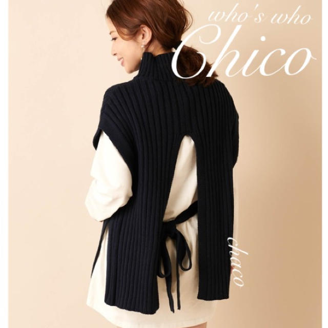 who's who Chico(フーズフーチコ)の人気SET🍓¥7590【Chico】バックリボンベスト&ロンTセット  レディースのレディース その他(セット/コーデ)の商品写真