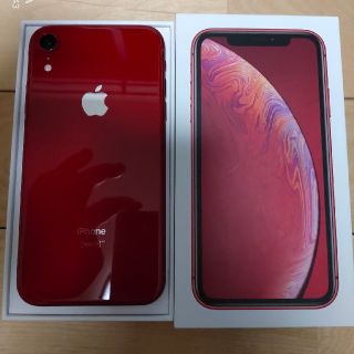 アイフォーン(iPhone)のiPhone XR RED 新品同様！SIMフリー化済み！(スマートフォン本体)