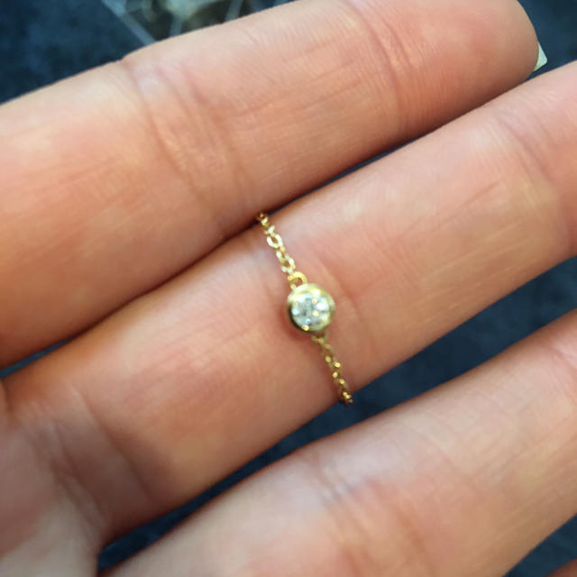 ちょこぷりん様ダイヤモンド0.1ct 18k YG レディースのアクセサリー(リング(指輪))の商品写真