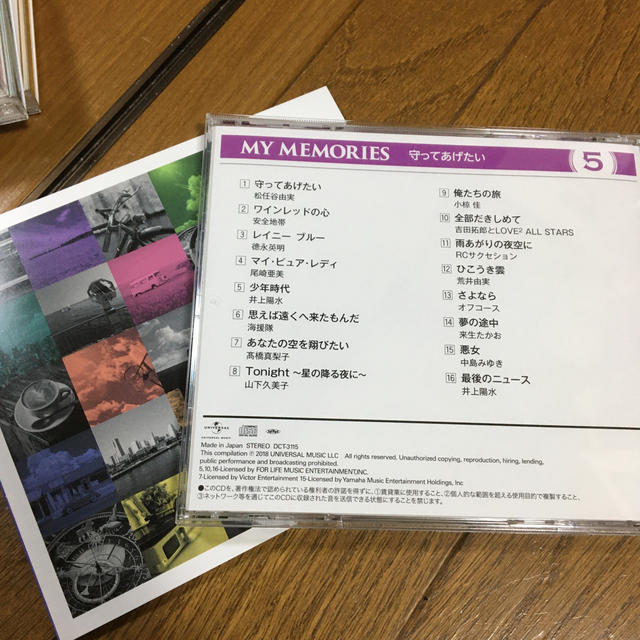 MY Memories〜わたしの青春ソング〜 ☆5枚組 86曲 エンタメ/ホビーのCD(ポップス/ロック(邦楽))の商品写真