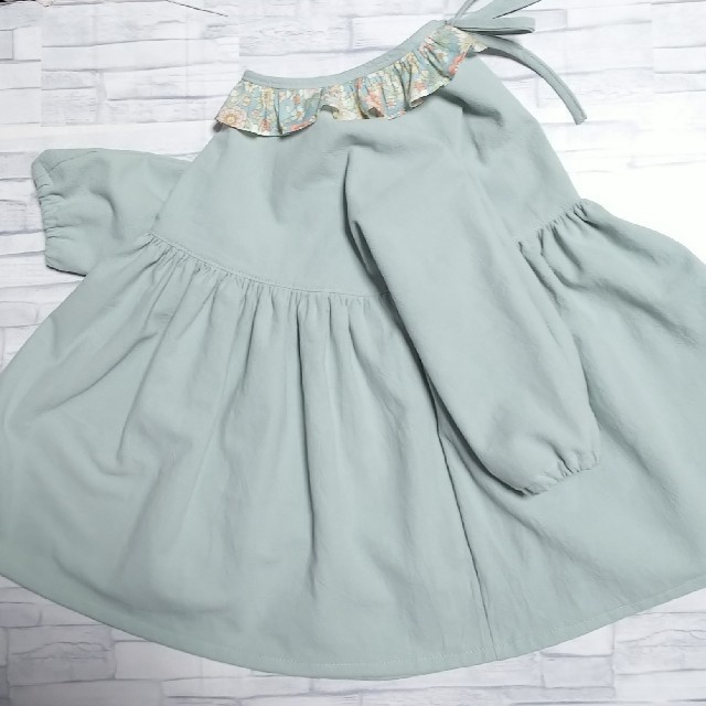 meu様専用☆フリルカラードルマンスリーブワンピース90size キッズ/ベビー/マタニティのキッズ服女の子用(90cm~)(ワンピース)の商品写真