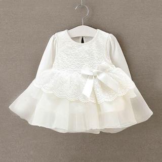 新品♡50-60♡フォーマルセレモニー 長袖刺繍ベビードレス♡白(セレモニードレス/スーツ)