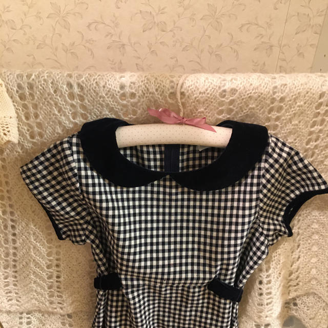 ひざ丈ワンピースus 60s vintage check one-piece.