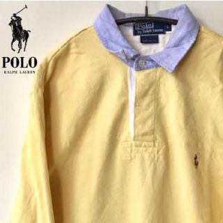 ポロラルフローレン(POLO RALPH LAUREN)の【人気☆】古着 ポロラルフローレン 黄色 Tシャツ 長袖 ゆるだぼ ラガーシャツ(ポロシャツ)