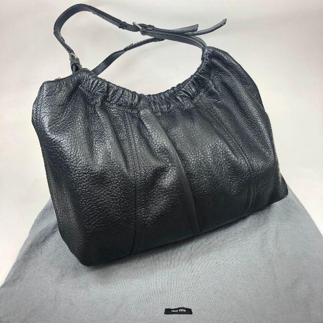 MIU MIU - 【美品】miumiu レザー ショルダーバッグ 肩掛け 黒 保存袋
