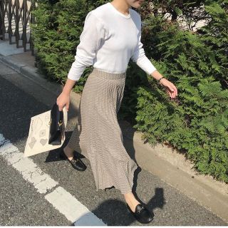 ザラ(ZARA)のZARA zara  ザラ ストライプ柄 プリーツ スカート ロング 美品(ロングスカート)