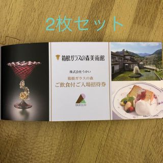 箱根ガラスの森 ご飲食付ご入場招待券 2枚セット(美術館/博物館)