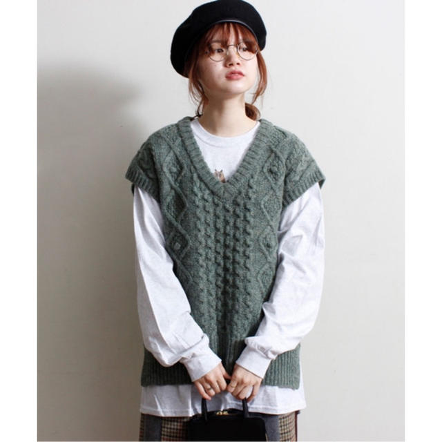 【値下げ】 du l'atelier savon vest cable shetland london fig - ベスト/ジレ
