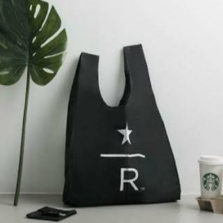 スターバックスコーヒー(Starbucks Coffee)の【新品未使用】スターバックス リザーブ エコバッグ　黒　スタバ(エコバッグ)