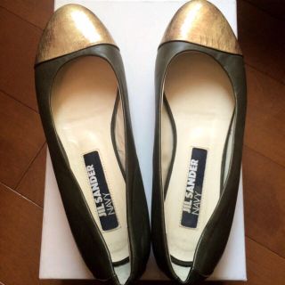 ジルサンダー(Jil Sander)の▽ジルサンダー▽カーキ×ゴールドパンプス(ハイヒール/パンプス)