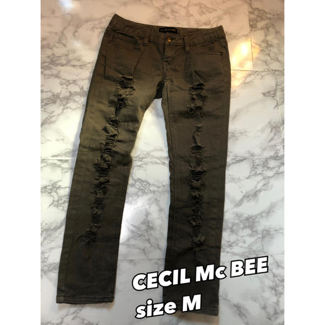 CECIL McBEE(セシルマクビー)の⑥⑥⑥CECIL Mc BEE  ダメージ スキニーデニム sizeM レディースのパンツ(デニム/ジーンズ)の商品写真