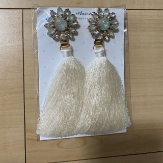 ウエディングアクセサリー ピアス 結婚式 二次会 タッセル ビジュー ロング(ピアス)