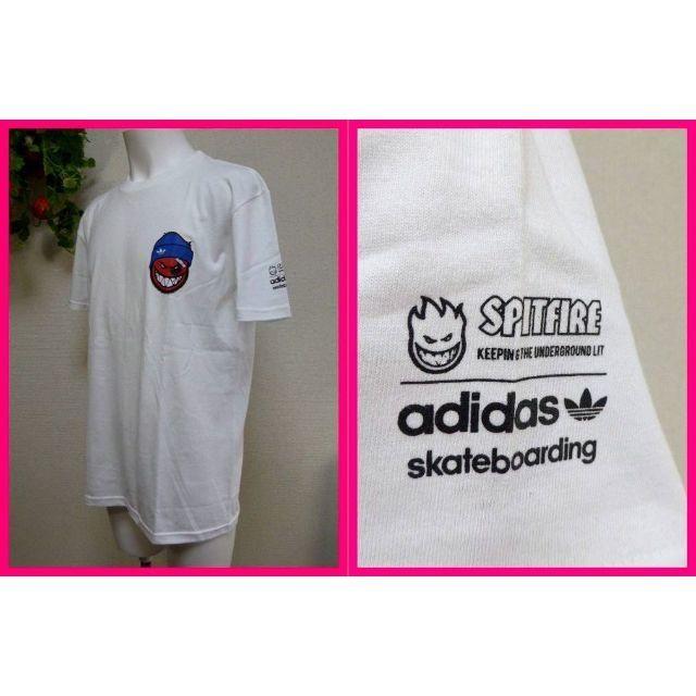 adidas(アディダス)の「hikari様専用」SPITFIRE×adidasコラボ【美品】Tシャツ白M メンズのトップス(Tシャツ/カットソー(半袖/袖なし))の商品写真