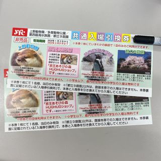 上野動物園等　入場券引換券　2枚セット(動物園)