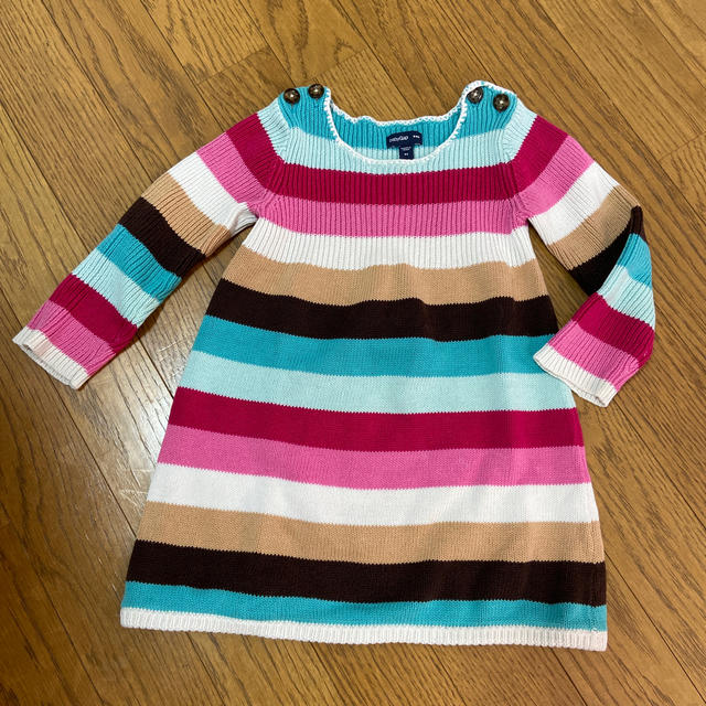 babyGAP(ベビーギャップ)のGAP ボーダーワンピ　チュニックにも キッズ/ベビー/マタニティのキッズ服女の子用(90cm~)(ワンピース)の商品写真