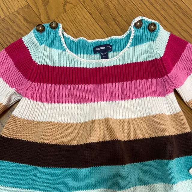 babyGAP(ベビーギャップ)のGAP ボーダーワンピ　チュニックにも キッズ/ベビー/マタニティのキッズ服女の子用(90cm~)(ワンピース)の商品写真